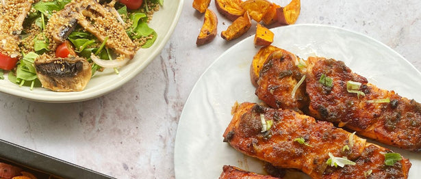 Salmon agridulce con miel de ajo negro