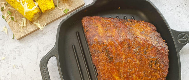 Costillas con BBQ de ajo negro